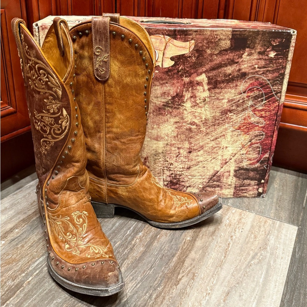 Old Gringo Arta Embroidery Stud Cowgirl Wedding Floral Cowboy Boots RARE 7.5 - Picture 3 of 10
